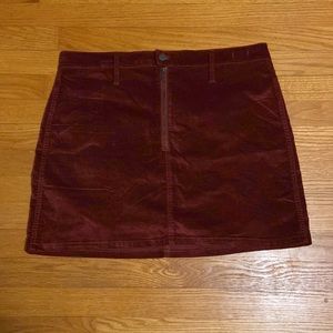 Red velvet mini skirt Madewell 32